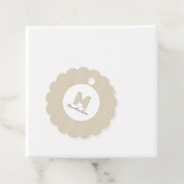 Etiquetas Para Lembrancinhas Modern Minimal Gold Stripes Monogram