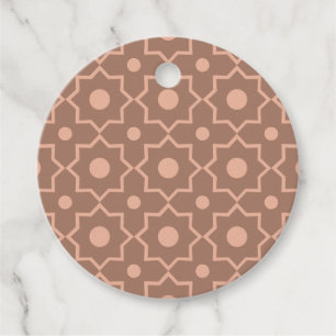 Etiquetas Para Lembrancinhas Modern Mocha Mousse Forma Geométrica Rosa Dusty