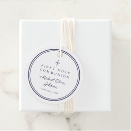 Etiquetas Para Lembrancinhas Modern Navy Blue Thank You Boy First Communion