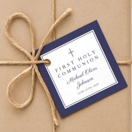 Etiquetas Para Lembrancinhas Modern Navy Blue Thank You Boy First Communion