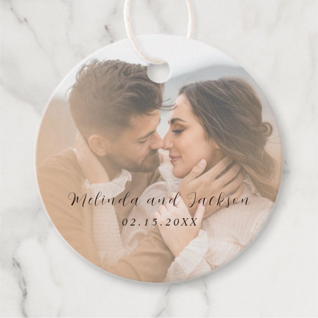 Etiquetas Para Lembrancinhas Modern Photo Wedding (Frente)