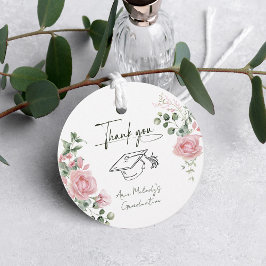 Etiquetas Para Lembrancinhas Modern Pink Roses Script Graduation