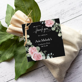 Etiquetas Para Lembrancinhas Modern Pink Roses Script Graduation