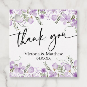 Etiquetas Para Lembrancinhas Modern Roxo Flores Selvagens Favoritas ao Casament