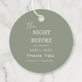 Etiquetas Para Lembrancinhas Modern Sage Green the Night Antes do Casamento