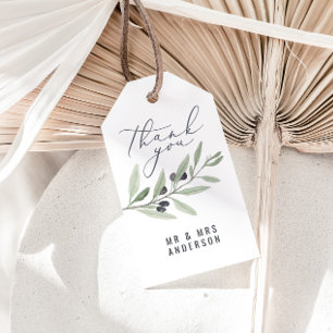 Etiquetas Para Lembrancinhas Modern watercolor olive botanical wedding favor gi