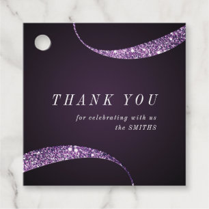 Etiquetas Para Lembrancinhas Moderno agradecimento glitter roxo minimalista sof