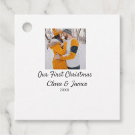 Etiquetas Para Lembrancinhas Moderno boho nossa primeira foto de Natal casal no