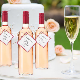 Etiquetas Para Lembrancinhas Moderno Font Magenta e Black Minimal Weding