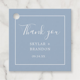 Etiquetas Para Lembrancinhas Moderno Minimalista Dusty Blue Obrigado