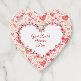 Etiquetas Para Lembrancinhas Moldura de Coração Floral Elegante: para Todas as
