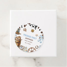 Etiquetas Para Lembrancinhas Moleque elegante de aquarela Pequeno Cowboy RodePa