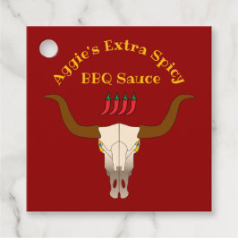Etiquetas Para Lembrancinhas Molho de CHURRASCO Crânio de Vaca Flaming