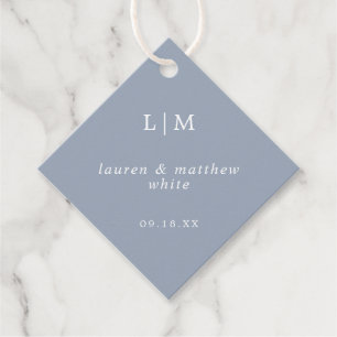 Etiquetas Para Lembrancinhas Monograma Azul Simples Elegante Casamento