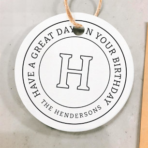 Etiquetas Para Lembrancinhas Monograma da Família Moderna Chic Saudação de Aniv