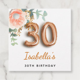 Etiquetas Para Lembrancinhas monograma de aniversário de 30 anos de ouro floral