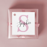 Etiquetas Para Lembrancinhas Monograma de Nome Personalizado Moderno - Rosa<br><div class="desc">Monograma de Nome Personalizado Moderno - Rosa</div>
