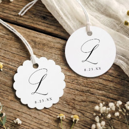 Etiquetas Para Lembrancinhas Monograma Inicial de Caligrafia Elegante L Casamen