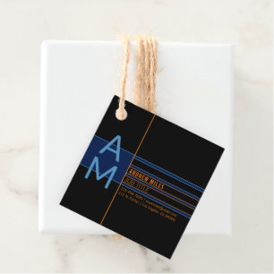 Etiquetas Para Lembrancinhas Monograma Moderno e Formas e Cores Editáveis