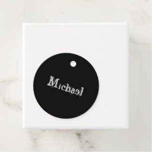 Etiquetas Para Lembrancinhas Monograma moderno minimalista - branco preto