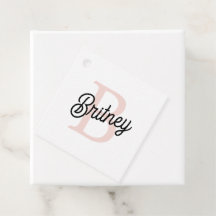 Monograma Personalizado Moderno e Nome Pastel Rosa