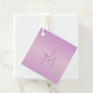 Etiquetas Para Lembrancinhas Monograma Sobreposto Único Rosa Lavanda Suave