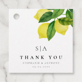 Etiquetas Para Lembrancinhas Monogramas Lemon Citrus Branch Greenery Casamento