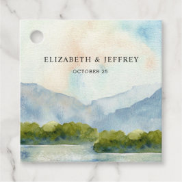 Etiquetas Para Lembrancinhas Montanhas Rustic Watercolor Casamento no inverno L