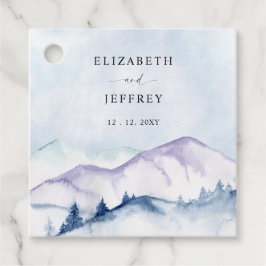 Etiquetas Para Lembrancinhas Montanhas Rústicas Aquarela Casamento ao Ar Livre 