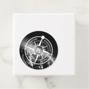 Etiquetas Para Lembrancinhas Montes dramáticos do emblema da estrela da Compass