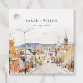Etiquetas Para Lembrancinhas Montpelier City Scape Vermont Watercolor Casamento
