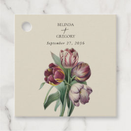 Etiquetas Para Lembrancinhas Moody Watercolor Púrpura Tulipas De Casamento Pres