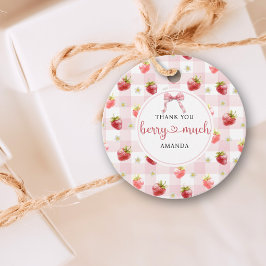 Etiquetas Para Lembrancinhas Morangue Vermelho Rosa Xadrez Obrigado Berry Muito