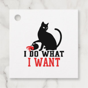 Etiquetas Para Lembrancinhas Mulher: Eu faço o que eu quero café de gato preto