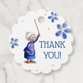 Etiquetas Para Lembrancinhas Mulher floral azul com obrigado de aquarela da can