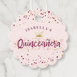 Etiquetas Para Lembrancinhas Na moda coram confetes Quinceañera de Borgonha &