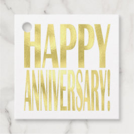 Etiquetas Para Lembrancinhas na moda de aniversário feliz metálico Dourado