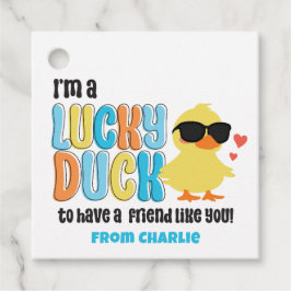 Etiquetas Para Lembrancinhas Namorados de classe Duck Borracha de Pato Sortudo