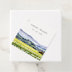 Etiquetas Para Lembrancinhas Napa Valley Watercolor Vineyard Landscape Weding