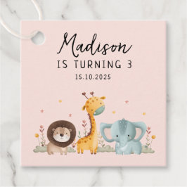 Etiquetas Para Lembrancinhas Nascimento de Animais Selvagens de Festa Menina