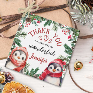 Etiquetas Para Lembrancinhas Natal 2° Aniversário Pinguim Custa Obrigado