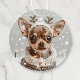 Etiquetas Para Lembrancinhas Natal Chihuahua Reindeer Dog