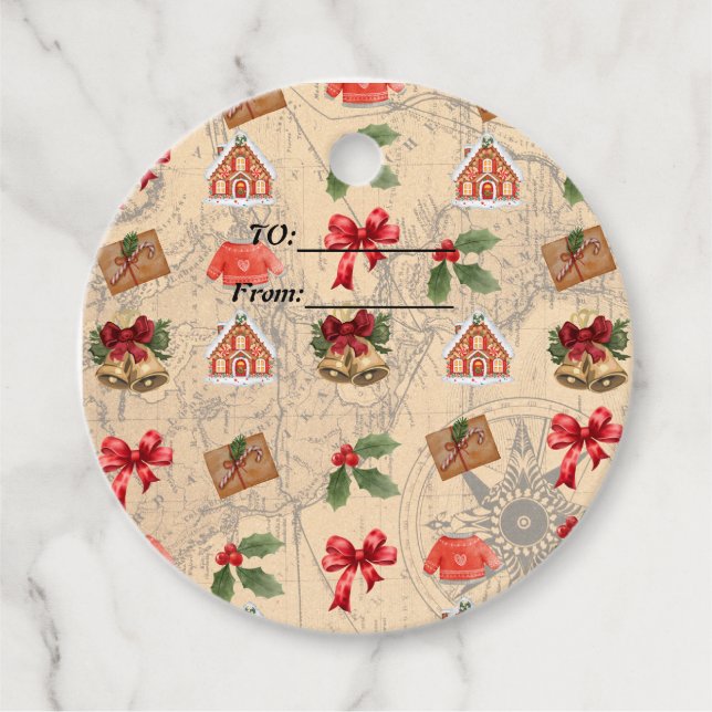 Etiquetas Para Lembrancinhas Natal clássico (Frente)