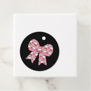 Etiquetas Para Lembrancinhas Natal Coquette Laço Rosa Papai Noel Vintage Retro
