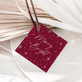 Etiquetas Para Lembrancinhas Natal da feliz e Bright Burgundy