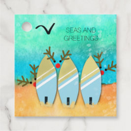 Etiquetas Para Lembrancinhas Natal de praia com Rudolph