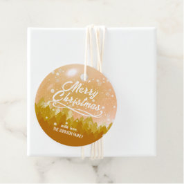 Etiquetas Para Lembrancinhas Natal Dourado da Floresta Branca de Neve Pacífica 