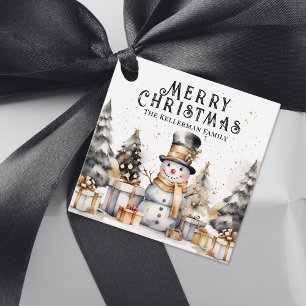 Etiquetas Para Lembrancinhas Natal Festivo Branco Negro Feliz Natal