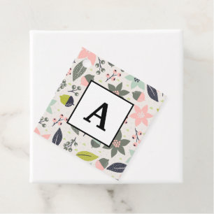 Etiquetas Para Lembrancinhas Natal Poinsettia Acorns Cinza Aqua Verde limão