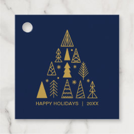 Etiquetas Para Lembrancinhas Navy Blue and Gold Christmas Tree | Holiday Gift